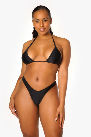 Black  Bae Watch Bikini Set